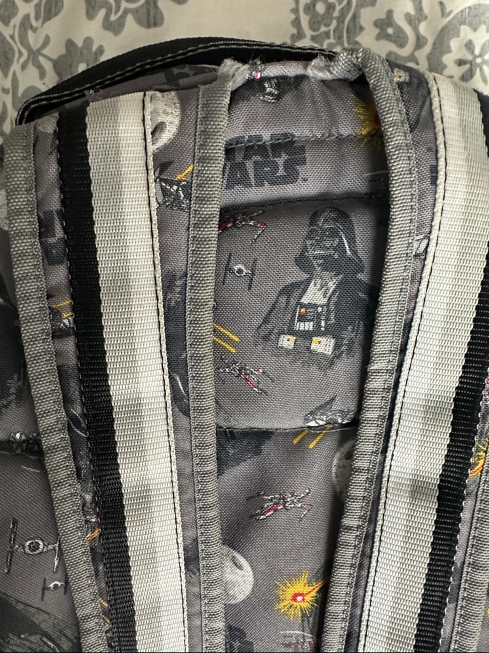 Potter Barn Star Wars Gray Darth Vader Print Backpack - Picture 7 of 11
